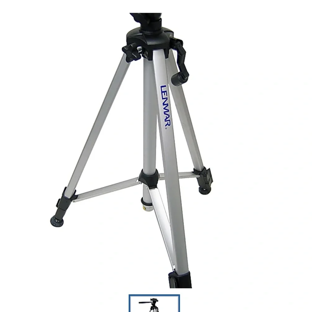 Silver and Black Tripod with Telescoping Legs and Quick-Release Locks